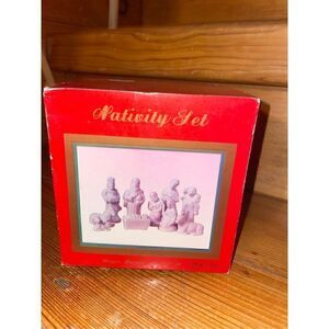Vintage Bisque Nativity Set White Unopened Pieces